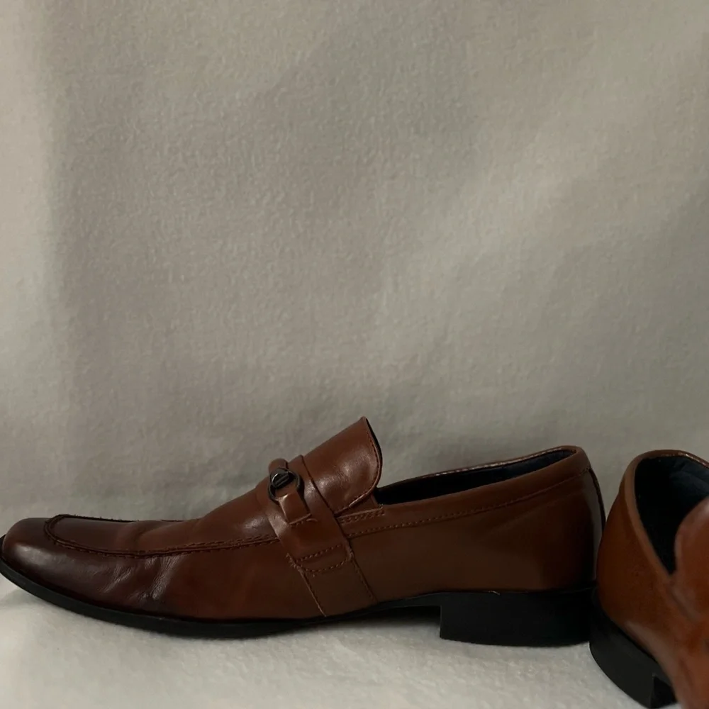 Steve Madden Size 10 1/2 Brown Leather Slip On Mens Shoes